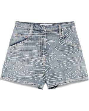IRO Embroidered Denim Shorts - Blue