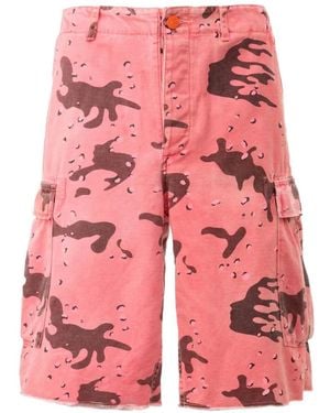 HELLSTAR Camouflage-Print Cargo Shorts - Pink
