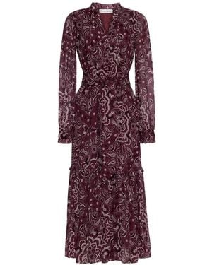 Cara Cara Verity Paisley-Print Ruffled Dress - Purple