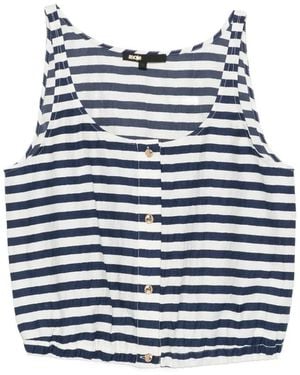 Maje Striped Button-Fastening Tank Top - Blue