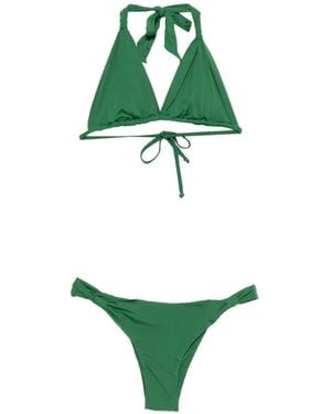 Lenny Niemeyer Halterneck Triangle Bikini - Green