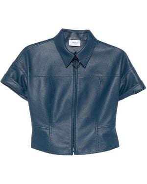 Akris Punto Chemise En Cuir - Bleu