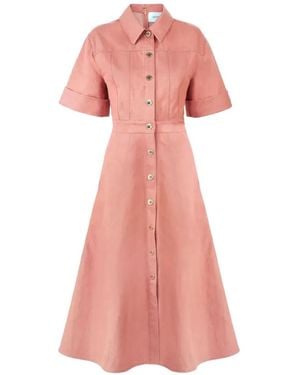 Carolina Herrera Button-Front Midi Dress - Pink