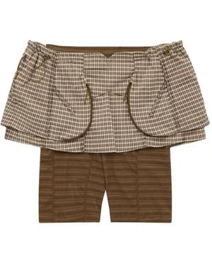 Nike X Knwls Check-Pattern Mini Skirt - Natural