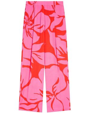Dries Van Noten Floral Tailored Pants - Pink