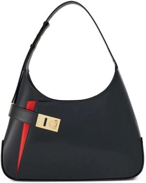Ferragamo Hobo Leren Schoudertas - Zwart