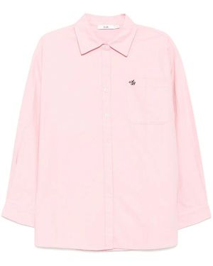 B+ AB Logo-Embroidered Long-Sleeves Shirt - Pink