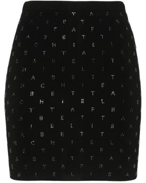 Elisabetta Franchi Minifalda con aplique del logo - Negro