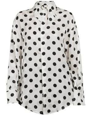 Sa Su Phi Camisa Su Con Estampado De Lunares - Blanco