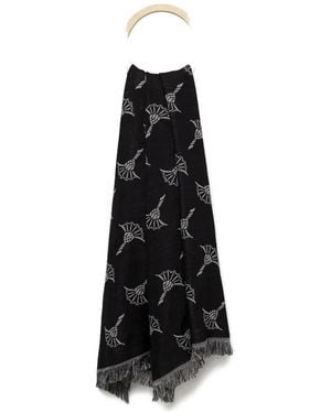 Joop! Fringed Pattern Scarf - Schwarz