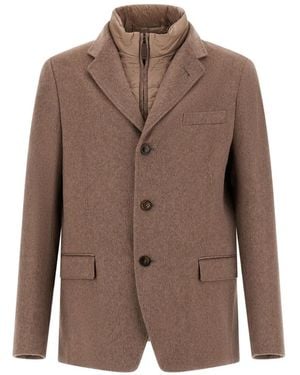 Herno Nylon Ultralight Bib Blazer - Brown