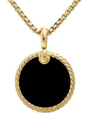 David Yurman 18Kt Dy Elements Disc Pendant (24Mm) - Black