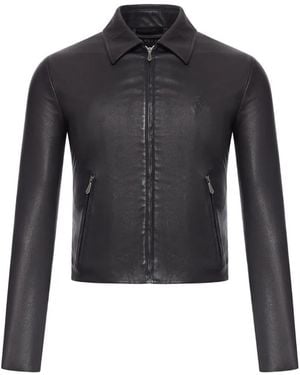 Gucci Zip-Up Leather Jacket - Black