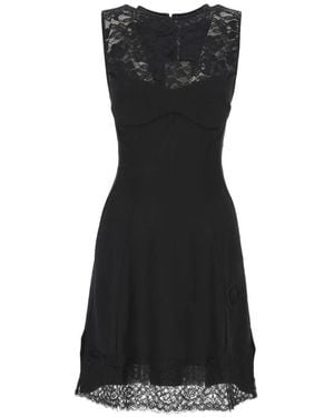 Marine Serre Mix Fabrics Crepe Midi Dress - Black