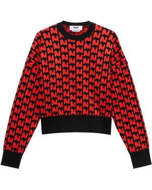 MSGM Camiseta con monograma - Rojo