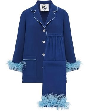 Sleeper Detachable-Feather Pyjama Set - Blue