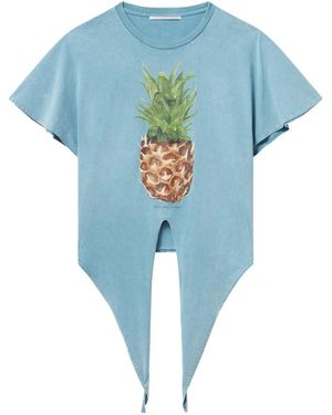 Stella McCartney Pineapple Cotton T-Shirt - Blue