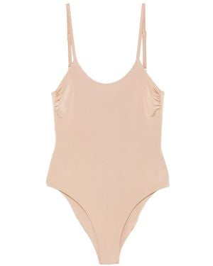 MOUTAKI Ruched-Detail Swimsuit - Natural