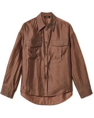 Twinset Voile Shirt With Pockets - Brown