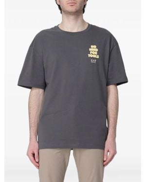EA7 Graphic-Print Cotton Jersey T-Shirt - Gray