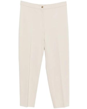 Marina Rinaldi Button-Fastening Straight-Leg Trousers - White