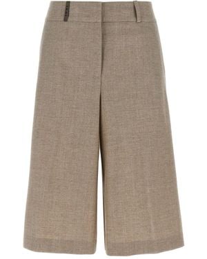 Peserico Shorts Mit Karomuster - Natur