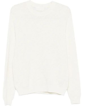 Bompard Waffle-Knit Round-Neck Jumper - White