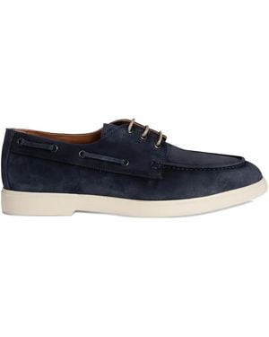 Flécs Nubuck-Leather Lace-Up Boat Shoes - Blue