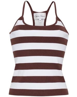 Cara Cara Didi Stripe-Knit Tank Top - Red