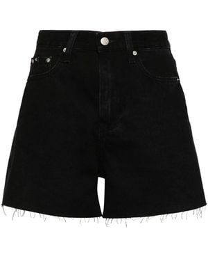 Calvin Klein High-Rise Denim Shorts - Black