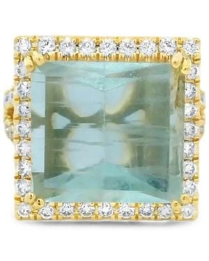 Lisa Nik Beryl And Diamond Ring - Blue