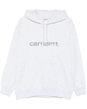 Carhartt Logo-Embroidered Hoodie - White