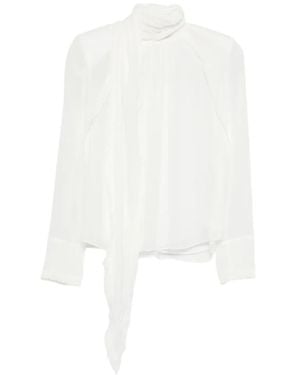 Dorothee Schumacher Neck-Tie Long-Sleeved Blouse - White