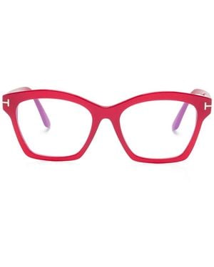 Tom Ford Gafas con montura estilo mariposa - Rojo