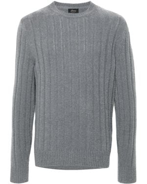 Brioni リブニット セーター - グレー