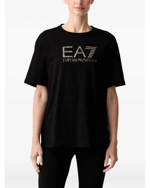 EA7 Logo-Print T-Shirt - Black