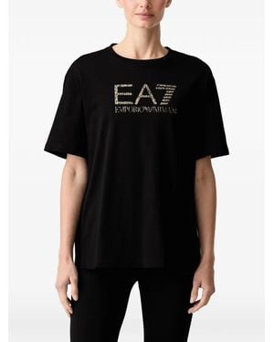 EA7 Logo-Print T-Shirt - Black