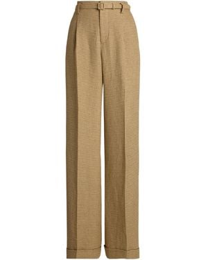 Ralph Lauren Dogtooth-Pattern Pants - Natural