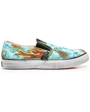 Philipp Plein Flame スリッポンスニーカー - ブルー