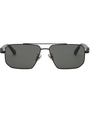 Philipp Plein Double-Bridge Pilot-Frame Sunglasses - Grey