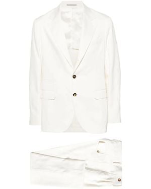 Brunello Cucinelli Single-Breasted Silk Suit - White