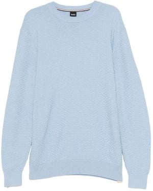 BOSS Pull En Maille Texturée - Blue