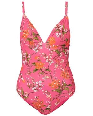 Erdem Floral-Print Swimsuit - Pink