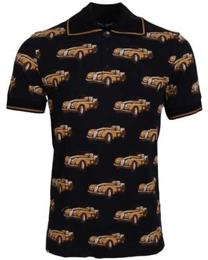 Dolce & Gabbana Car-Print Polo Shirt - Black