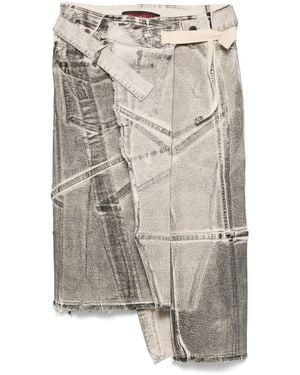 OTTOLINGER Denim Wrap Midi Skirt - Gray