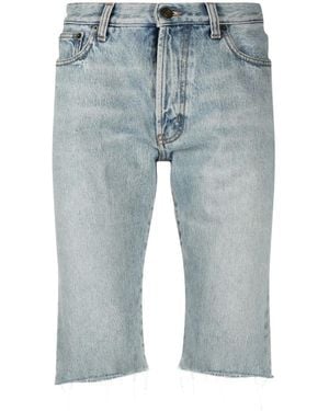 Saint Laurent カットオフエッジ デニムショーツ - ブルー