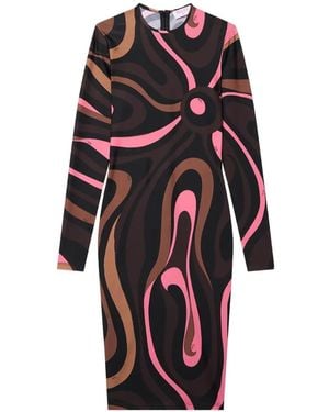 PUCCI Marmo-Print Fitted Dress - White