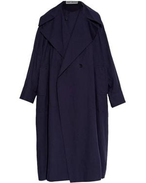 Issey Miyake Cotton Trench Coat - Blue
