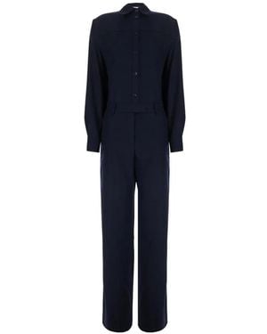 PT Torino Button-Up Long-Sleeve Jumpsuit - Blue