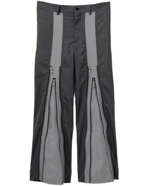 Comme des Garçons Patchwork Zip Details Trousers - Grey